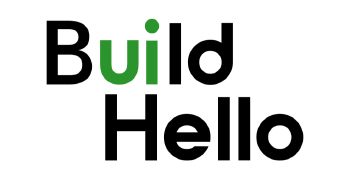 Build Hello logo for web design firm in Seattle with green UI lettering implying 'should I build my own website?'