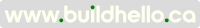 An image of the slim, sleek, and sexy Build Hello URL logo, featuring the colors Temperamental Green and Badab Black Wash