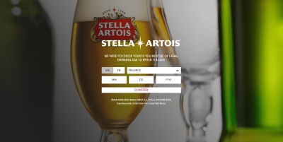 Image of Stella Artois's home page, another website made with HUGO CMS.